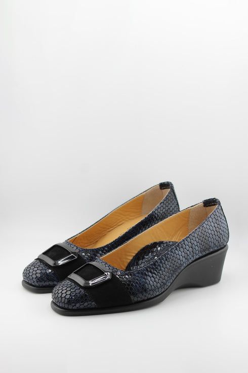 DFC Relax Wedge Heel Patent Loafer with Buckle